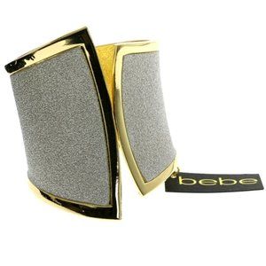 Gold sparkle cuff hinged glittery bracelet